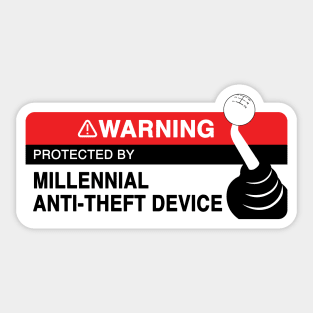 Protected By Millennial Anti-Theft Device Sticker